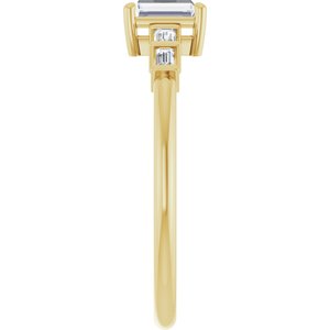 14K Yellow Gold 4.5x3 mm Straight Baguette Ring Mounting – image 7
