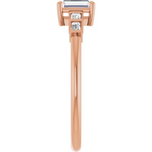 14K Rose Gold 4.5x3 mm Straight Baguette Ring Mounting – image 7