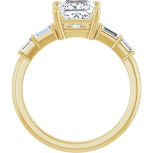 14K Yellow Gold 6x6 mm Square Ring Mounting – image 3
