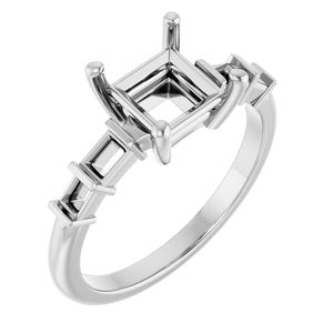 Continuum Sterling Silver 6x6 mm Square Ring Mounting – image 2