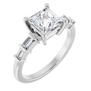 Continuum Sterling Silver 6x6 mm Square Ring Mounting
