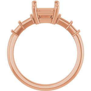 10K Rose Gold 8.5x6.5 mm Emerald Ring Mounting – image 4