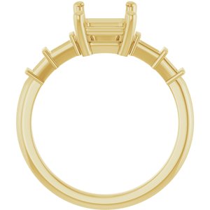 10K Yellow Gold 8.5x6.5 mm Emerald Ring Mounting – image 4