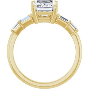 14K Yellow Gold 8.5x6.5 mm Emerald Ring Mounting – image 3