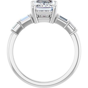 18K White Gold 8.5x6.5 mm Emerald Ring Mounting – image 3