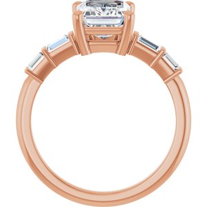 18K Rose Gold 8.5x6.5 mm Emerald Ring Mounting – image 3