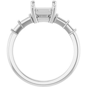 Platinum 8.5x6.5 mm Emerald Ring Mounting – image 4
