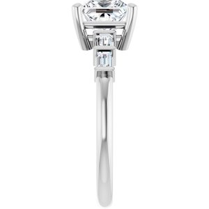 14K X1 White Gold 6x6 mm Square Ring Mounting – image 7