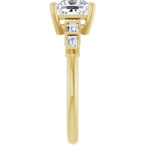 18K Yellow Gold 6x6 mm Square Ring Mounting – image 7
