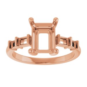 10K Rose Gold 8.5x6.5 mm Emerald Ring Mounting – image 6