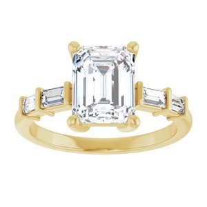 10K Yellow Gold 8.5x6.5 mm Emerald Ring Mounting – image 5
