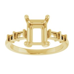 10K Yellow Gold 8.5x6.5 mm Emerald Ring Mounting – image 6