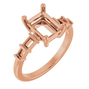 10K Rose Gold 8.5x6.5 mm Emerald Ring Mounting – image 2