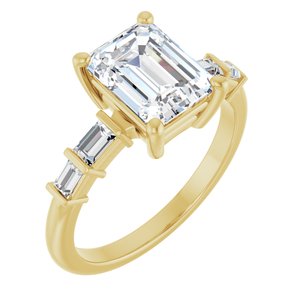 10K Yellow Gold 8.5x6.5 mm Emerald Ring Mounting