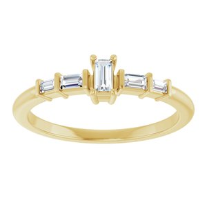 18K Yellow Gold 3.5x1.75 mm Straight Baguette Ring Mounting – image 5