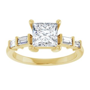 18K Yellow Gold 6x6 mm Square Ring Mounting – image 5