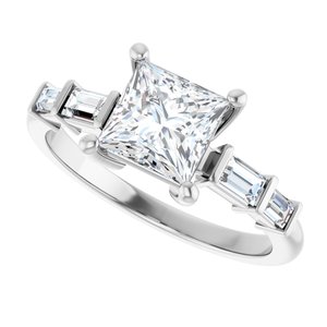 Continuum Sterling Silver 6x6 mm Square Ring Mounting – image 8