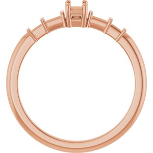 10K Rose Gold 3.75x2.5 mm Emerald Ring Mounting – image 4