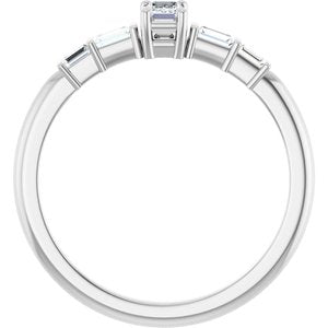 18K White Gold 3.75x2.5 mm Emerald Ring Mounting – image 3