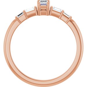 18K Rose Gold 3.75x2.5 mm Emerald Ring Mounting – image 3