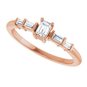 10K Rose Gold 3.75x2.5 mm Emerald Ring Mounting – image 8