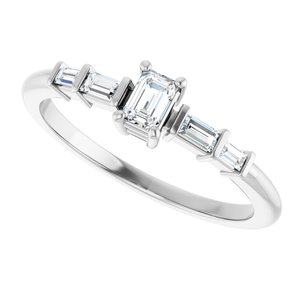 Sterling Silver 3.75x2.5 mm Emerald Ring Mounting – image 8
