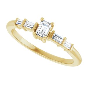 14K Yellow Gold 3.75x2.5 mm Emerald Ring Mounting – image 8