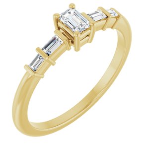 10K Yellow Gold 3.75x2.5 mm Emerald Ring Mounting