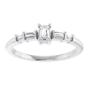 10K White Gold 3.75x2.5 mm Emerald Ring Mounting – image 5