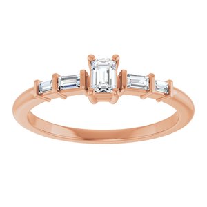 10K Rose Gold 3.75x2.5 mm Emerald Ring Mounting – image 5