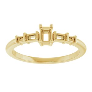 18K Yellow Gold 3.75x2.5 mm Emerald Ring Mounting – image 6