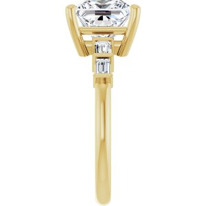 14K Yellow Gold 7.5x7.5 mm Square Ring Mounting – image 7