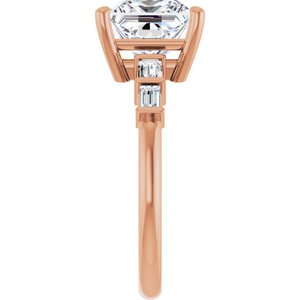 14K Rose Gold 7.5x7.5 mm Square Ring Mounting – image 7