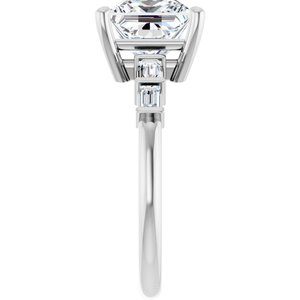 14K X1 White Gold 7.5x7.5 mm Square Ring Mounting – image 7