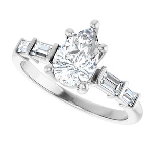Continuum Sterling Silver 8.5x5.5 mm Pear Ring Mounting – image 8