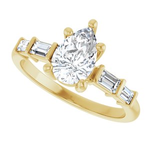 18K Yellow Gold 8.5x5.5 mm Pear Ring Mounting – image 8