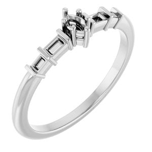 14K X1 White Gold 3.5x2 mm Marquise Ring Mounting – image 2
