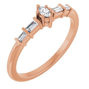 18K Rose Gold 3.5x2 mm Marquise Ring Mounting