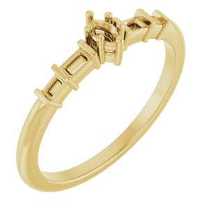 14K Yellow Gold 3.5x2 mm Marquise Ring Mounting – image 2
