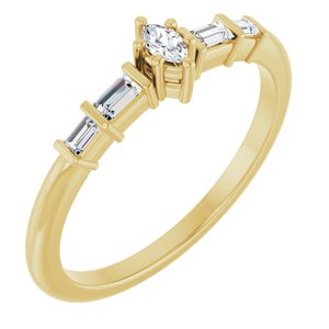 18K Yellow Gold 3.5x2 mm Marquise Ring Mounting