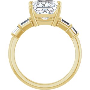 18K Yellow Gold 7.5x7.5 mm Square Ring Mounting – image 3