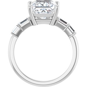 Sterling Silver 7.5x7.5 mm Square Ring Mounting – image 3
