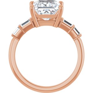 10K Rose Gold 7.5x7.5 mm Square Ring Mounting – image 3