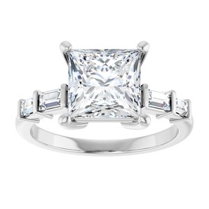 Sterling Silver 7.5x7.5 mm Square Ring Mounting – image 5