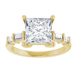 18K Yellow Gold 7.5x7.5 mm Square Ring Mounting – image 5