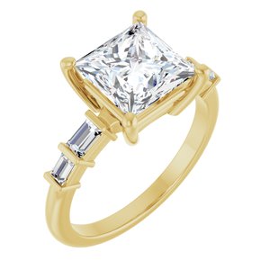 14K Yellow Gold 7.5x7.5 mm Square Ring Mounting