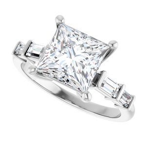 Platinum 7.5x7.5 mm Square Ring Mounting – image 8