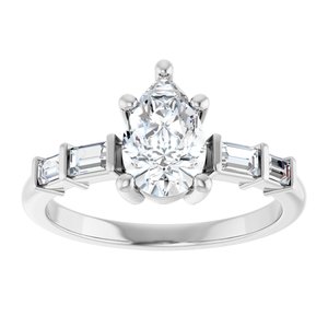 Continuum Sterling Silver 8.5x5.5 mm Pear Ring Mounting – image 5
