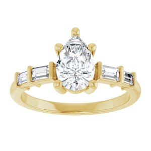 14K Yellow Gold 8.5x5.5 mm Pear Ring Mounting – image 5