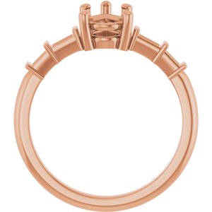 10K Rose Gold 8.5x5.5 mm Pear Ring Mounting – image 4